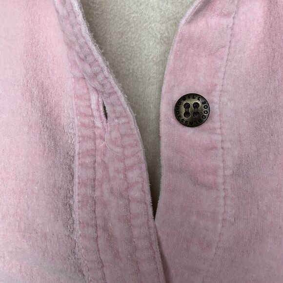 Bill Blass Pastel Powder Petal Pink Velvet Button Up Shacket 90s Y2K Bubblegum - Picture 5 of 7